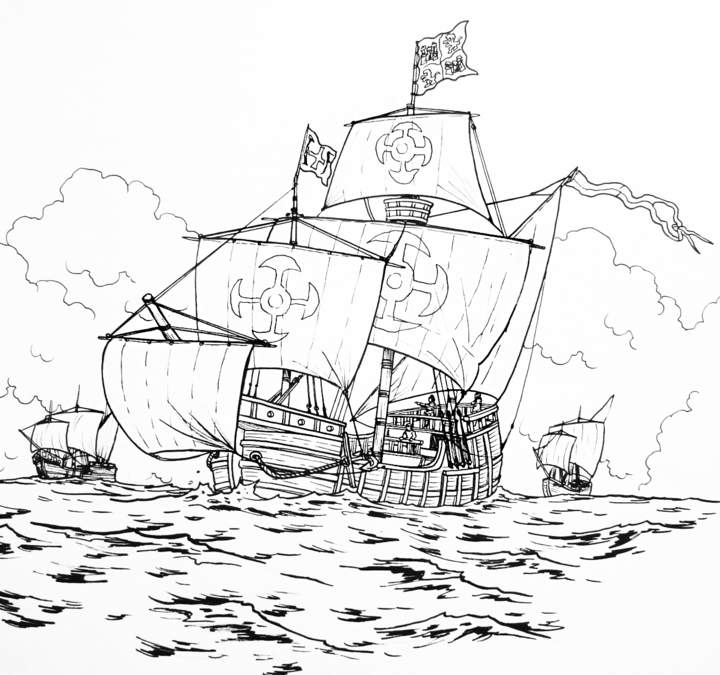 Viaje de Cristóbal Colón en las carabelas