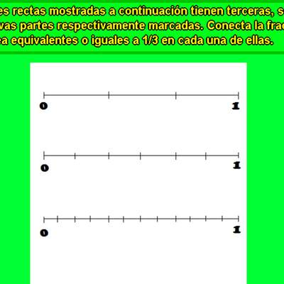 Fracciones equivalentes a 1/3 en la recta numérica