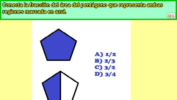 Área sombreada usando fracciones (I)