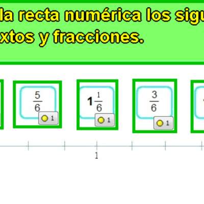 Ubicar fracciones en recta numérica (I)