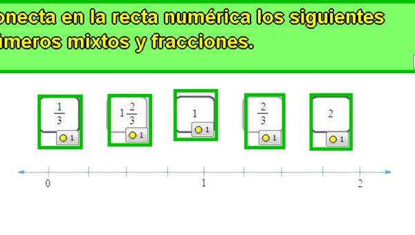 Ubicar fracciones en recta numérica (II)