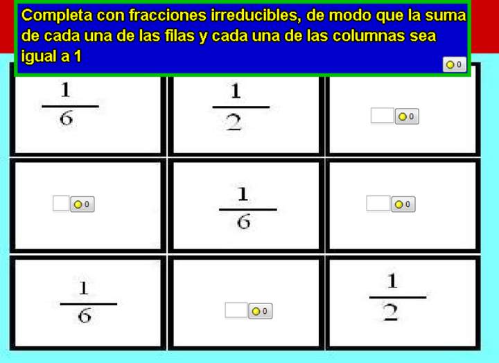 Sudoku de fracciones (II)