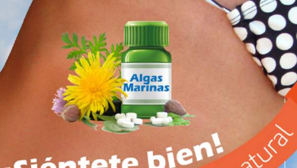 Afiche publicitario pastillas de Algas Marinas