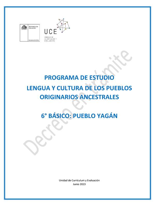 Programa de Estudio YAGAN 6° básico