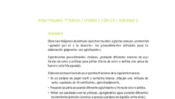 Artes Visuales 7° básico-Unidad 1-OA2;5-Actividad 2