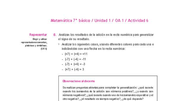 Matemática 7° básico -Unidad 1-OA 1-Actividad 6