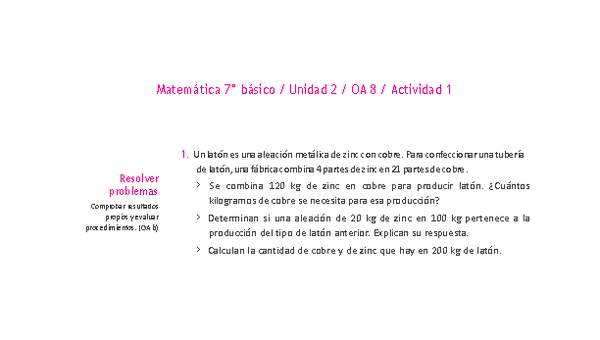 Matemática 7° básico -Unidad 2-OA 8-Actividad 1
