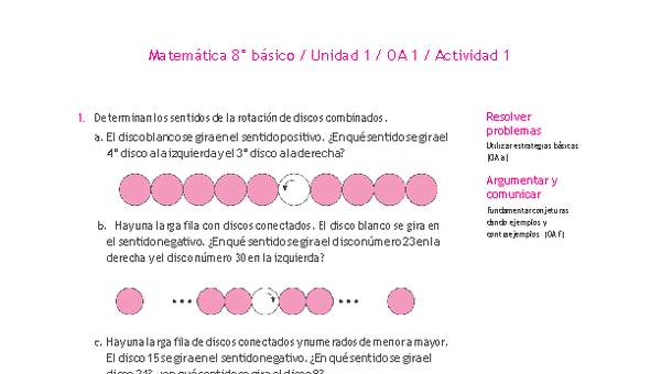 Matemática 8° básico -Unidad 1-OA 1-Actividad 1