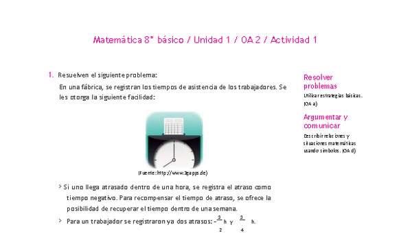 Matemática 8° básico -Unidad 1-OA 2-Actividad 1