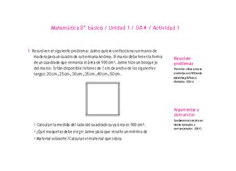 Matemática 8° básico -Unidad 1-OA 4-Actividad 1