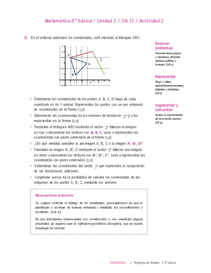 Matemática 8° básico -Unidad 3-OA 13-Actividad 2