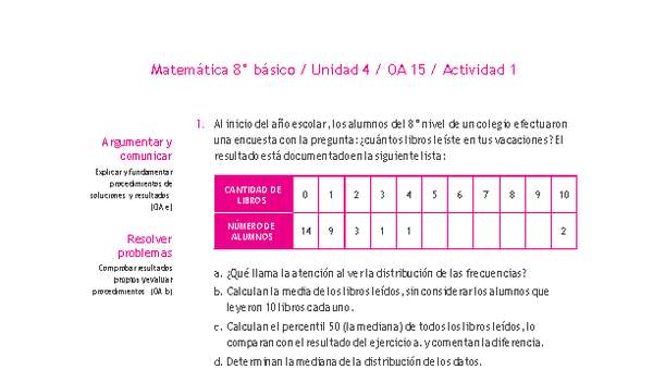 Matemática 8° básico -Unidad 4-OA 15-Actividad 1