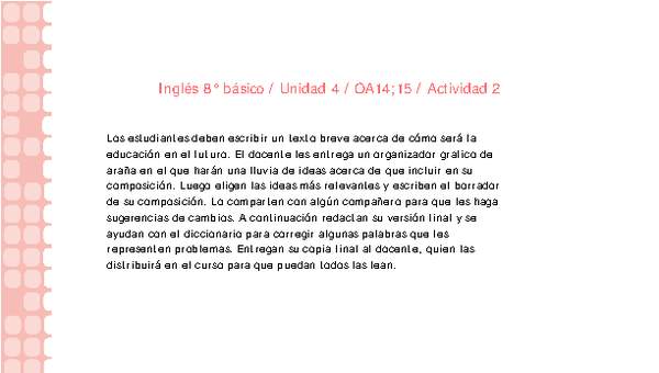 Inglés 8° básico-Unidad 4-OA14;15-Actividad 2