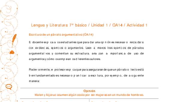 Lengua y Literatura 7° básico-Unidad 1-OA14-Actividad 1