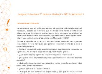 Lengua y Literatura 7° básico-Unidad 2-OA10-Actividad 1
