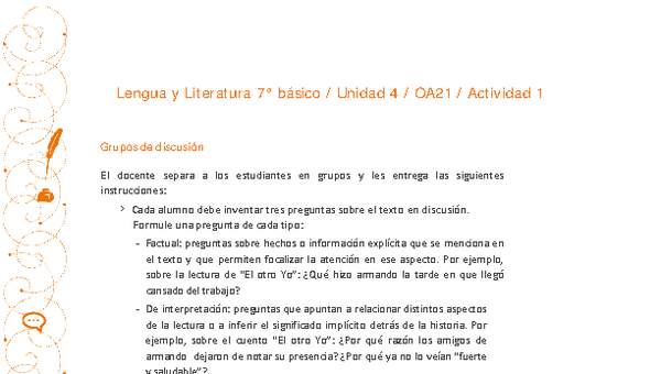 Lengua y Literatura 7° básico-Unidad 4-OA21-Actividad 1