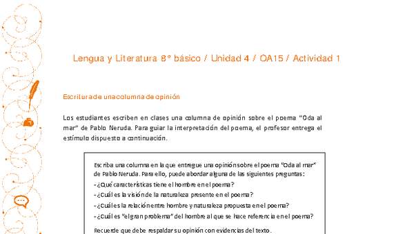 Lengua y Literatura 8° básico-Unidad 4-OA15-Actividad 1