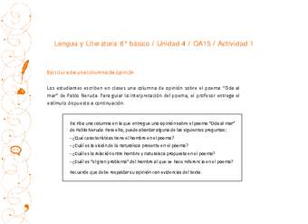 Lengua y Literatura 8° básico-Unidad 4-OA15-Actividad 1