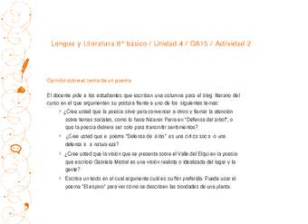 Lengua y Literatura 8° básico-Unidad 4-OA15-Actividad 2