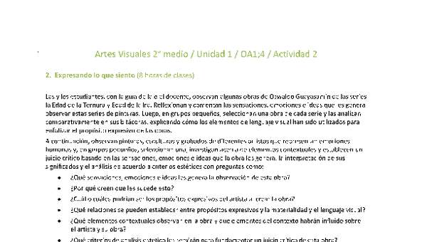 Artes Visuales 2 medio-Unidad 1-OA1;4-Actividad 2