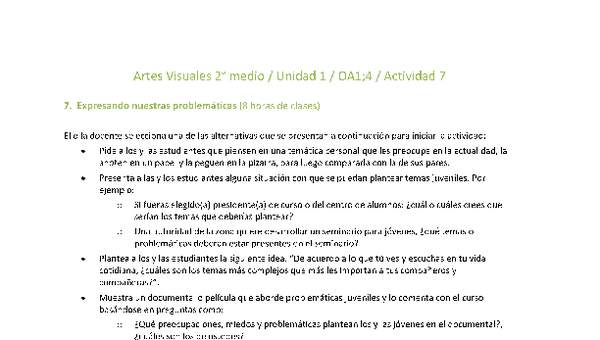 Artes Visuales 2 medio-Unidad 1-OA1;4-Actividad 7