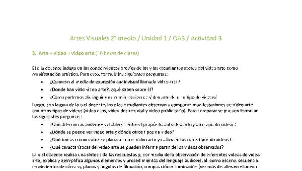 Artes Visuales 2 medio-Unidad 1-OA3-Actividad 3