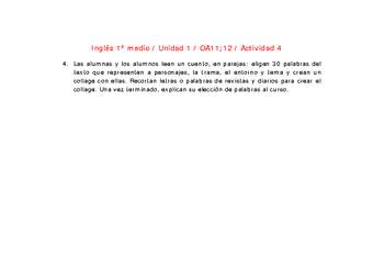 Inglés 1 medio-Unidad 1-OA11;12-Actividad 4