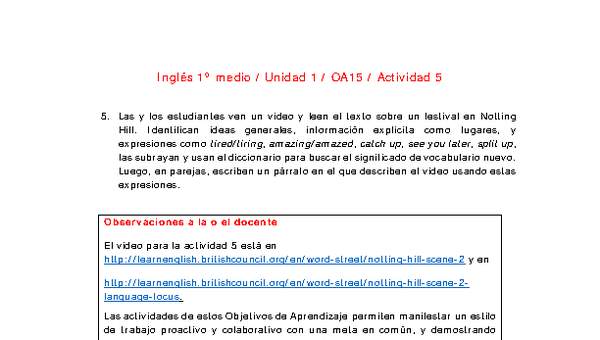 Inglés 1 medio-Unidad 1-OA15-Actividad 5