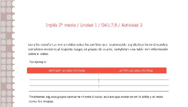 Inglés 2 medio-Unidad 1-OA1;7;8-Actividad 2