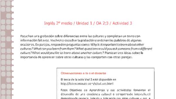 Inglés 2 medio-Unidad 1-OA2;3-Actividad 3