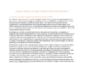 Lengua y Literatura 2 medio-Unidad 1-OA3;7;13;20;23-Actividad 7