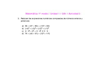 Matemática 1 medio-Unidad 1-OA1-Actividad 3