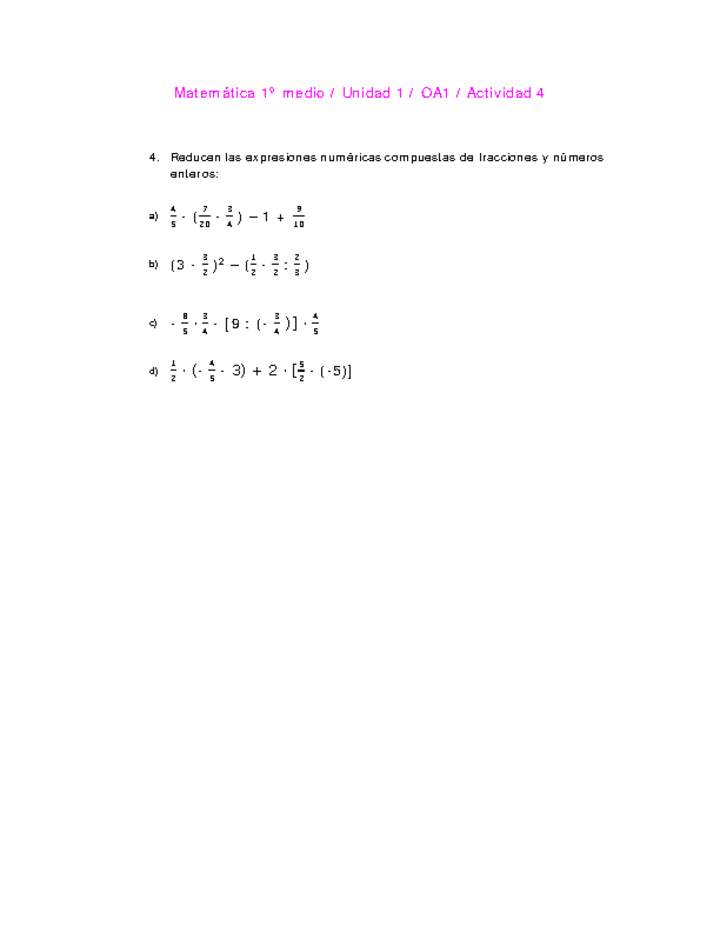 Matemática 1 medio-Unidad 1-OA1-Actividad 4