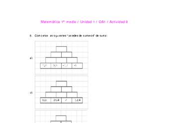 Matemática 1 medio-Unidad 1-OA1-Actividad 8