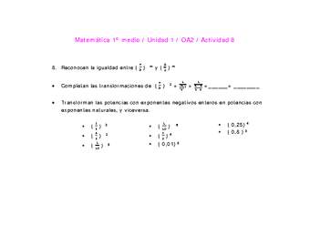 Matemática 1 medio-Unidad 1-OA2-Actividad 8