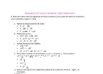Matemática 2 medio-Unidad 1-OA1-Actividad 4