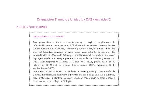 Orientación 2 medio-Unidad 1-OA2-Actividad 2