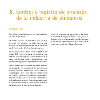 Módulo 06 - Control y registro de procesos de la industria de alimentos