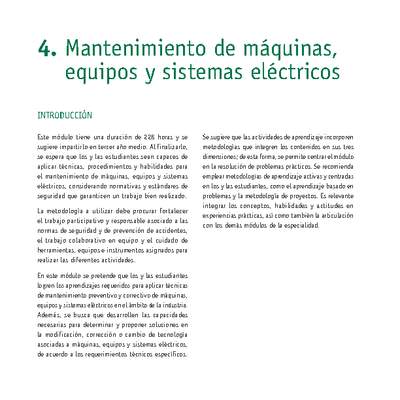 Módulo 04 - Mantenimiento de máquinas, equipos y sistemas eléctricos
