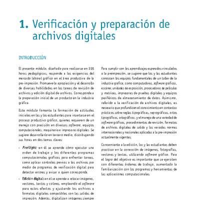 Módulo 01 - Verificación y preparación de archivos digitales