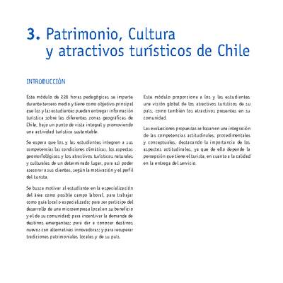 Módulo 03 - Patrimonio, Cultura y atractivos turísticos de Chile
