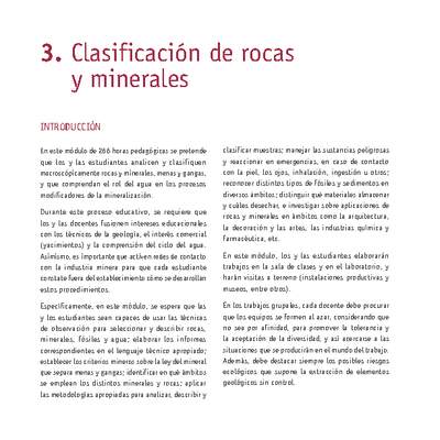 Módulo 03 - Clasificación de rocas y minerales