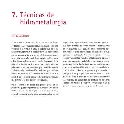 Módulo 07 - Técnicas de hidrometalurgia