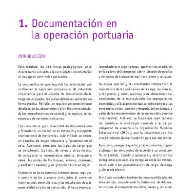 Módulo 01 - Documentación en la operación portuaria