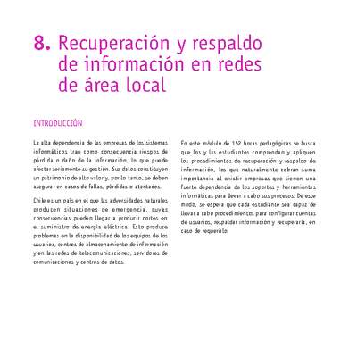 Módulo 08 - Recuperación y respaldo de información en redes de área local