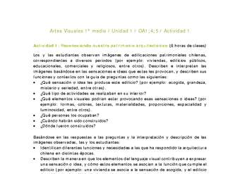 Artes Visuales 1 medio-Unidad 2-OA1;4;5-Actividad 1