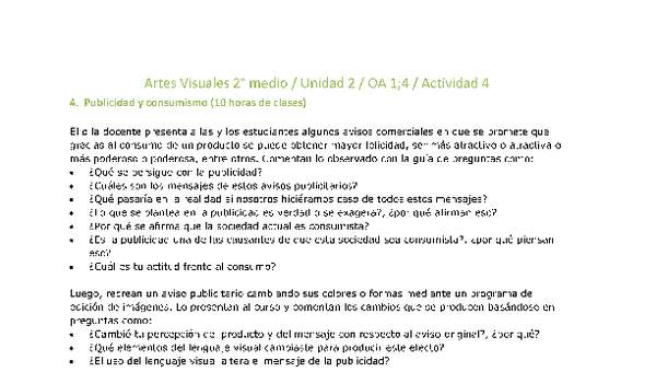 Artes Visuales 2 medio-Unidad 2-OA1;4-Actividad 4