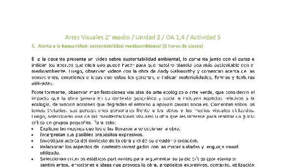 Artes Visuales 2 medio-Unidad 2-OA1;4-Actividad 5