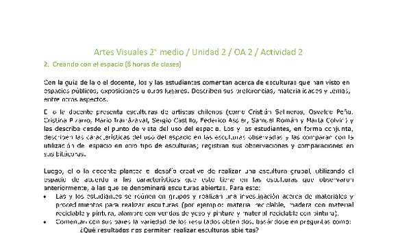 Artes Visuales 2 medio-Unidad 2-OA2-Actividad 2