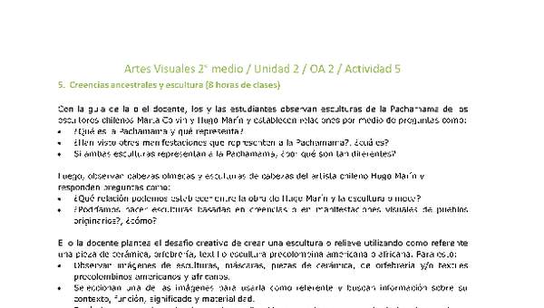 Artes Visuales 2 medio-Unidad 2-OA2-Actividad 5